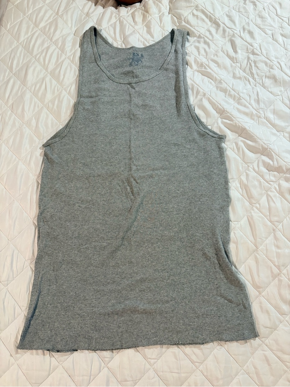 Gray Ribbed Tank Top - Picture 1 of 3